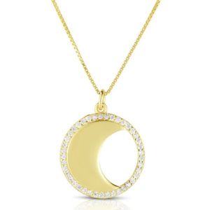 Round Moon Pendant Necklace NWOT